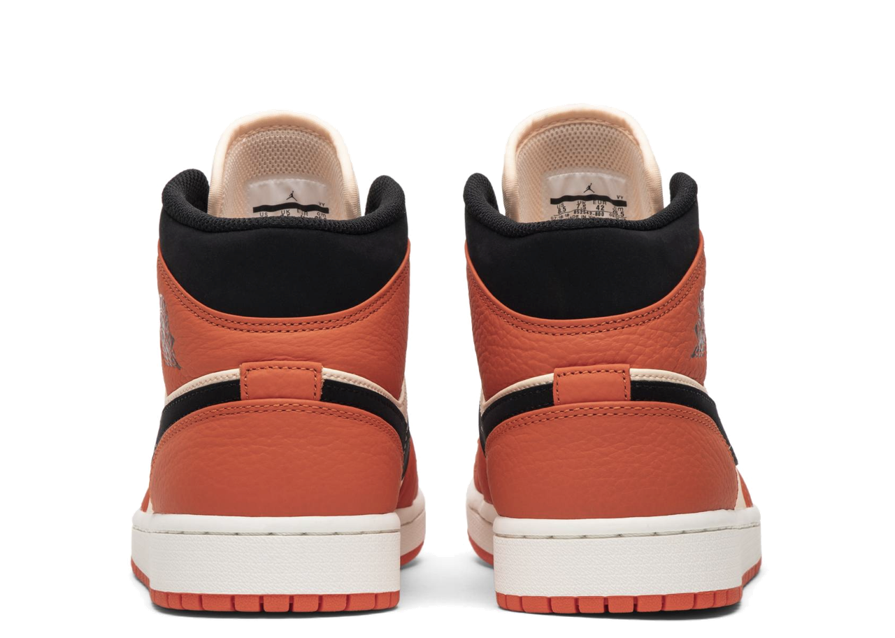 Air Jordan 1 Mid Team Orange Black - photo 3