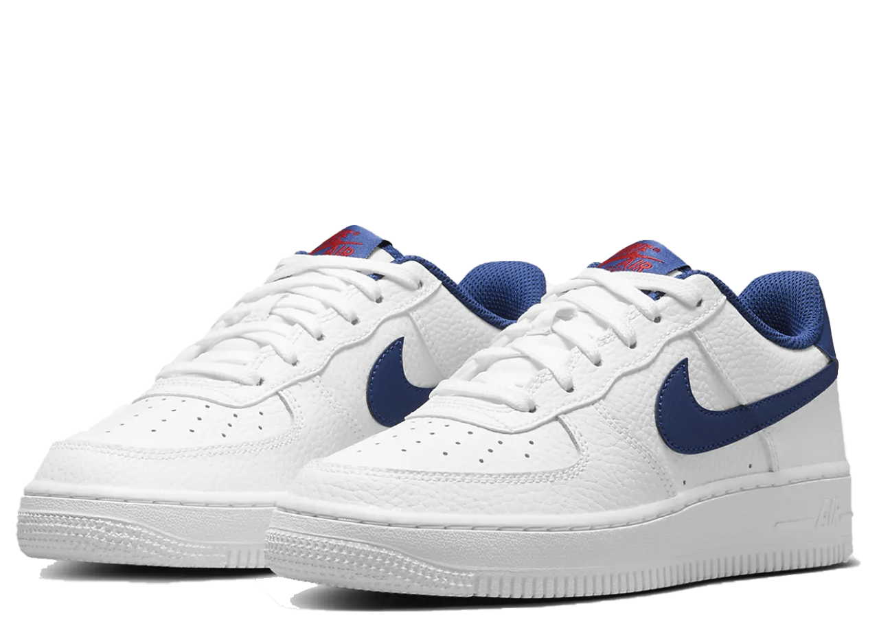 Nike Air Force 1 Low White Deep Royal (Grade School) - photo 2