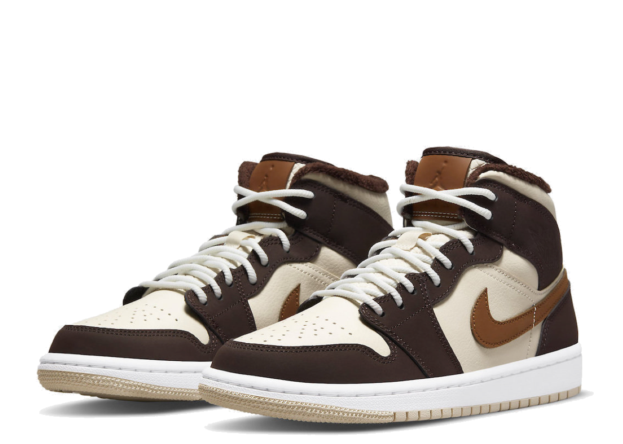 Air Jordan 1 Mid SE Brown Basalt Oatmeal (Women's) - photo 2