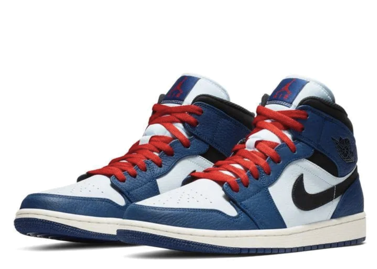 Air Jordan 1 Mid Deep Royal Blue Black - photo 2