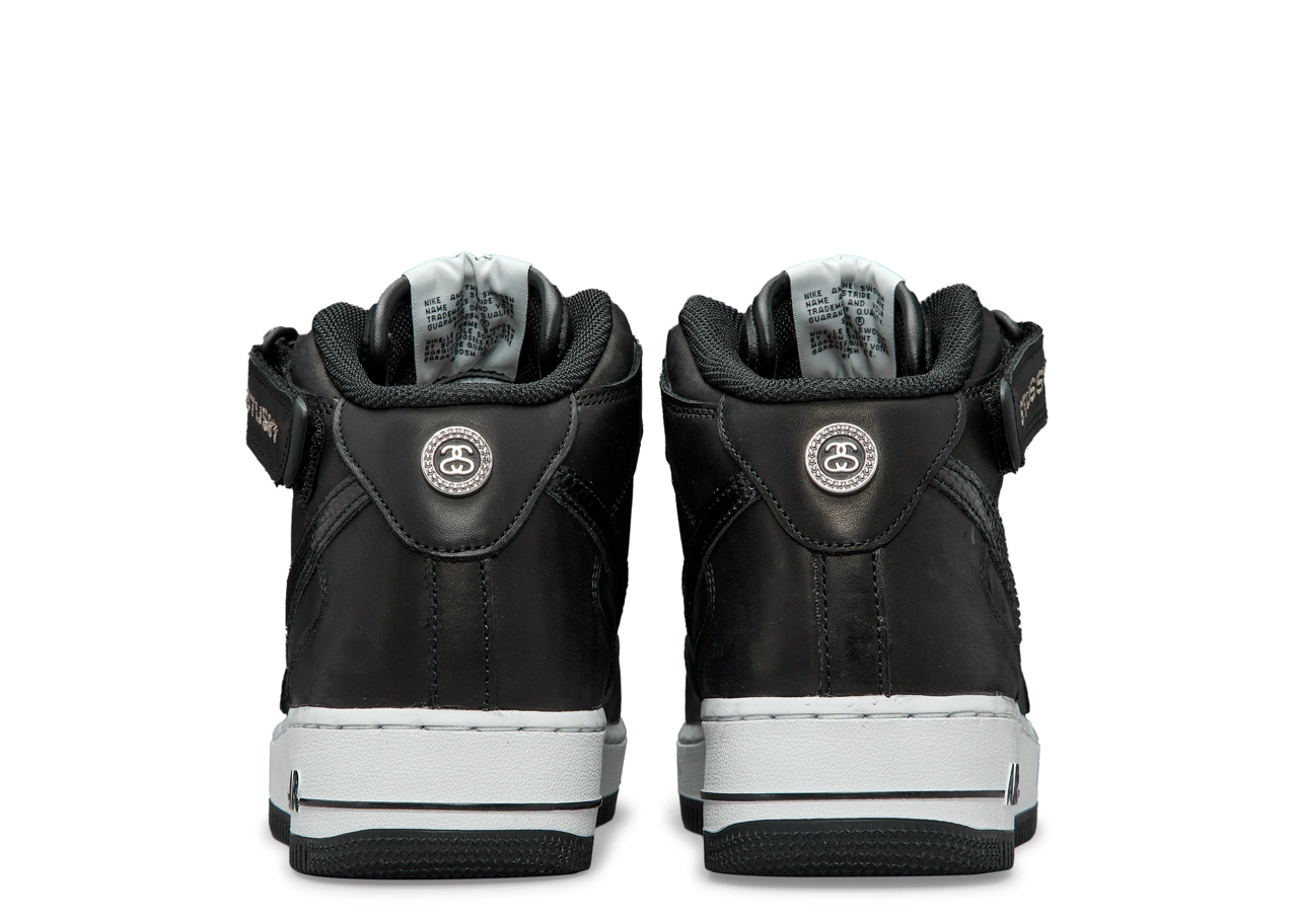 Nike Air Force 1 Mid Stussy Black White - photo 3