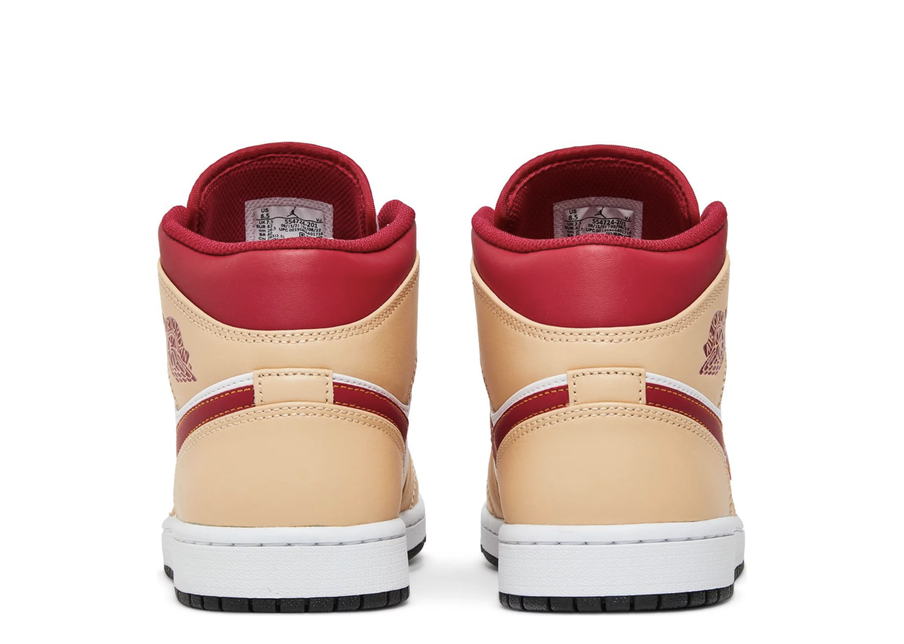 Air Jordan 1 Mid Beige White Red - photo 3