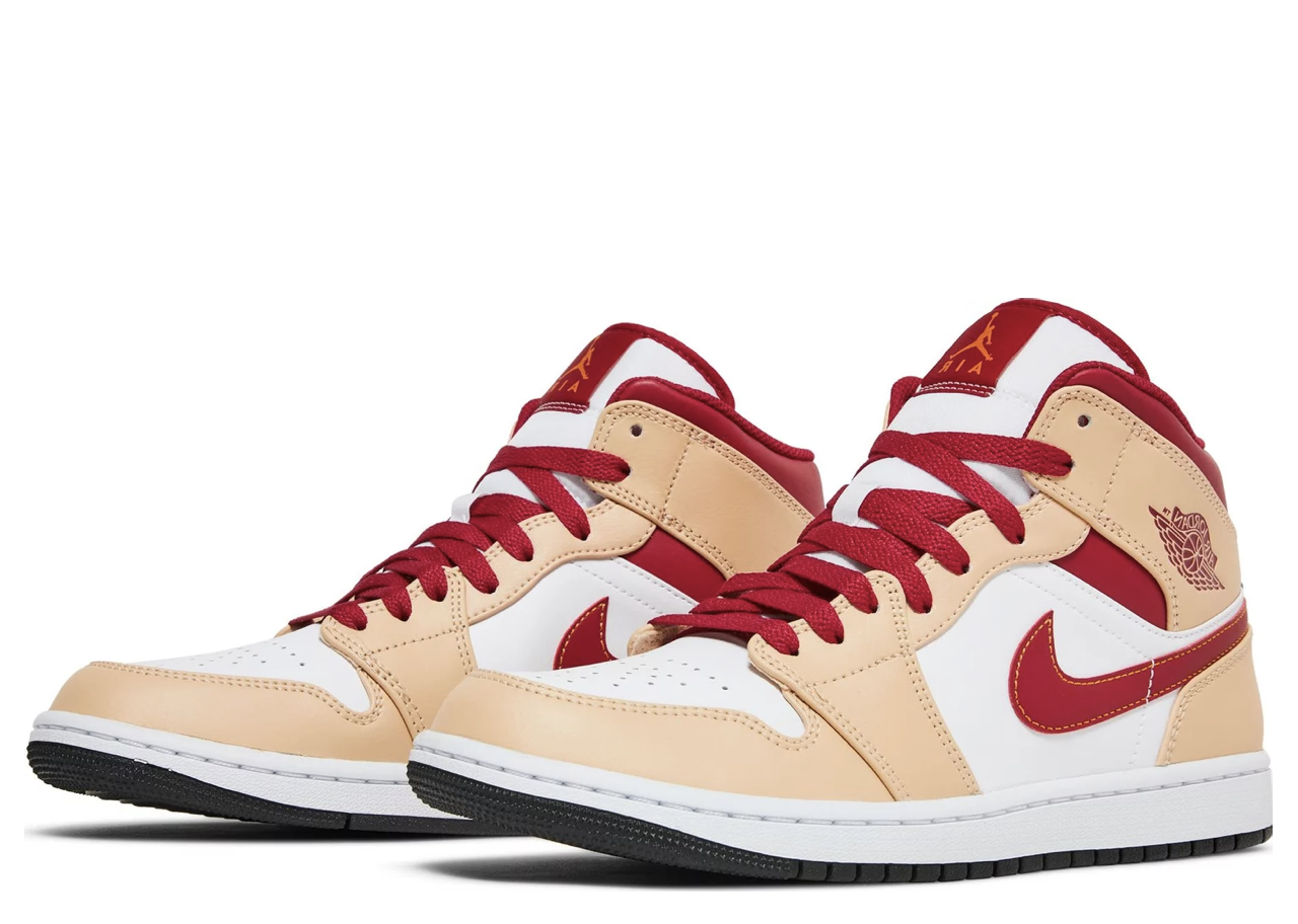 Air Jordan 1 Mid Beige White Red - photo 2