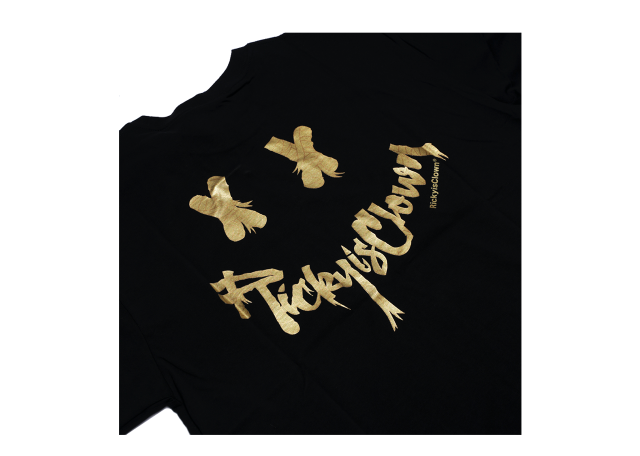 Ricky Is Clown Mummy Peace Love Logo Tee Black Gold - photo 3