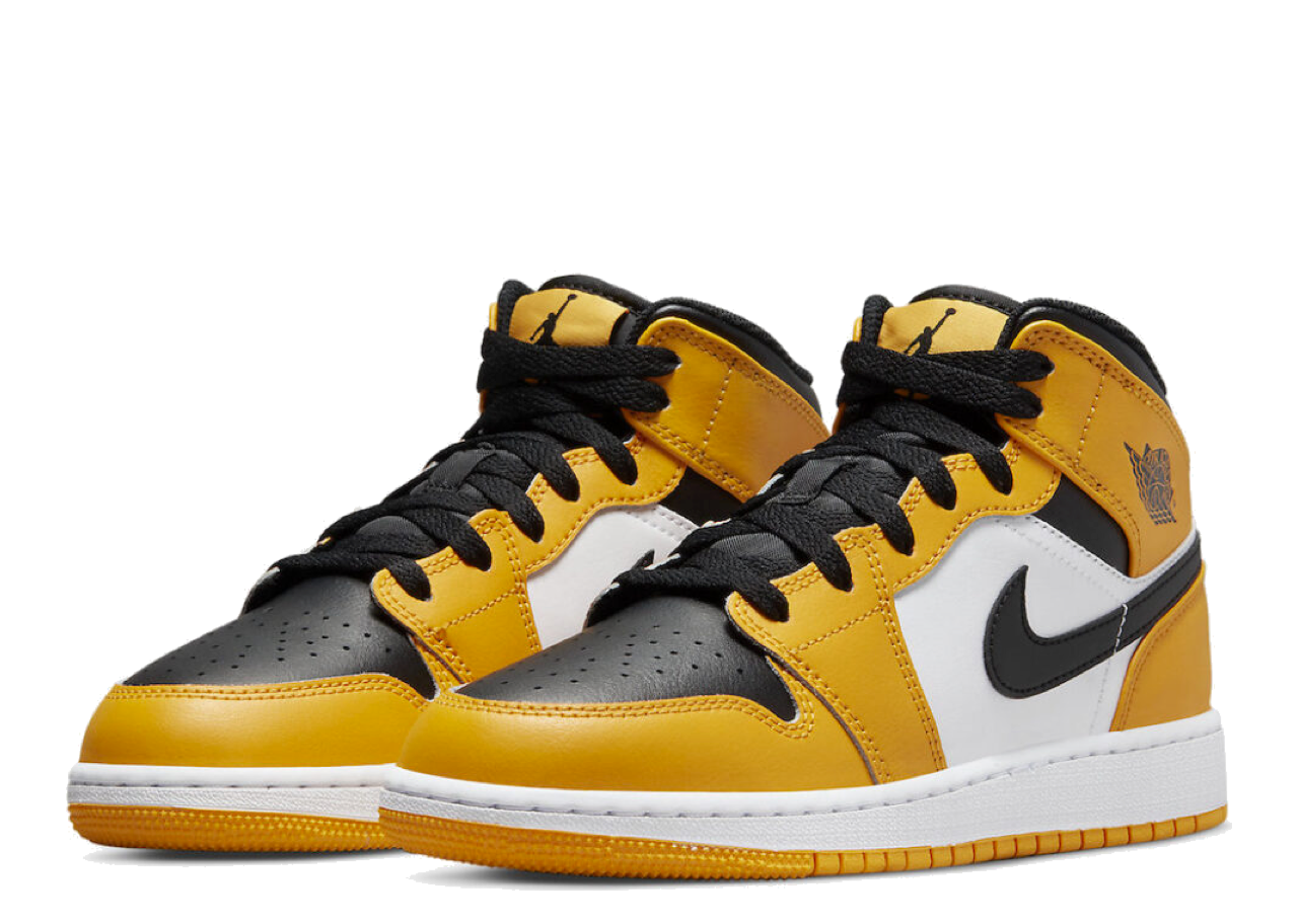 Air Jordan 1 Mid Yellow Toe (Grade School) - photo 2