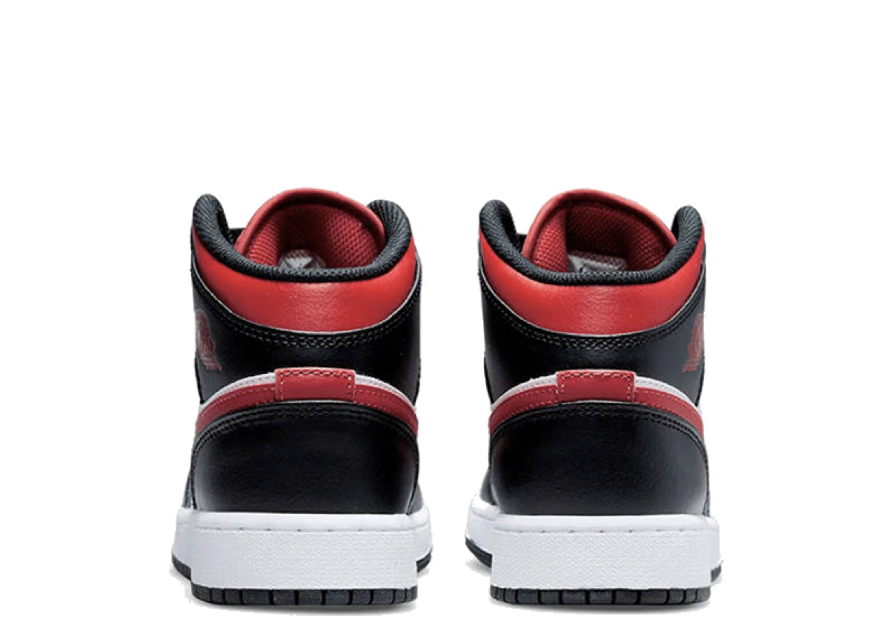 Air Jordan 1 Mid Black Fire Red (Grade School) - photo 3