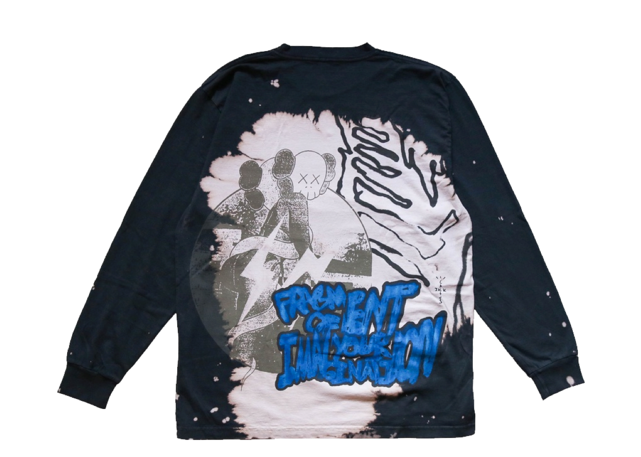 Travis Scott Cactus Jack + Kaws For Fragment L/S Tee Charcoal Tie Dye - photo 2