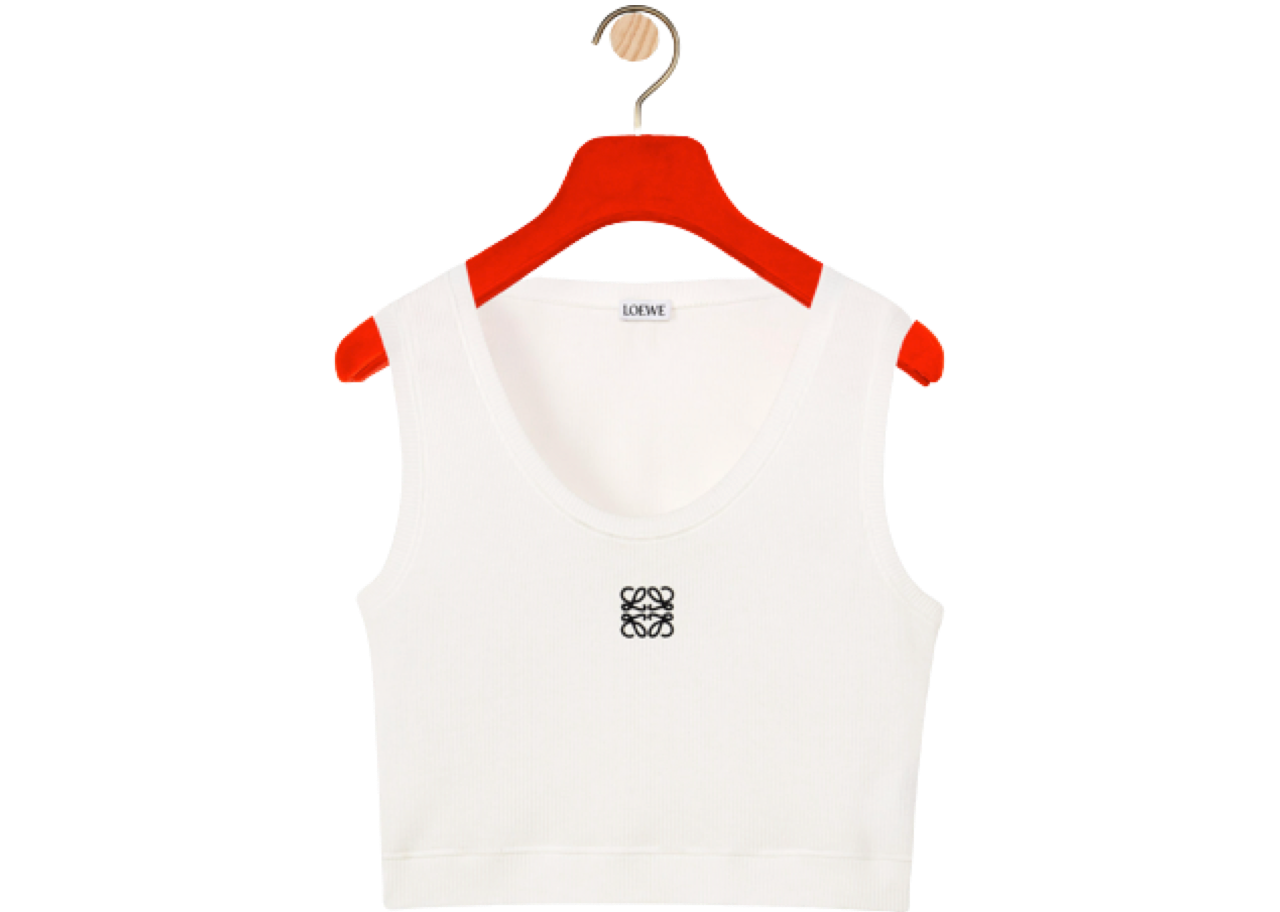 Cropped Anagram Tank Top in Cotton - photo 2