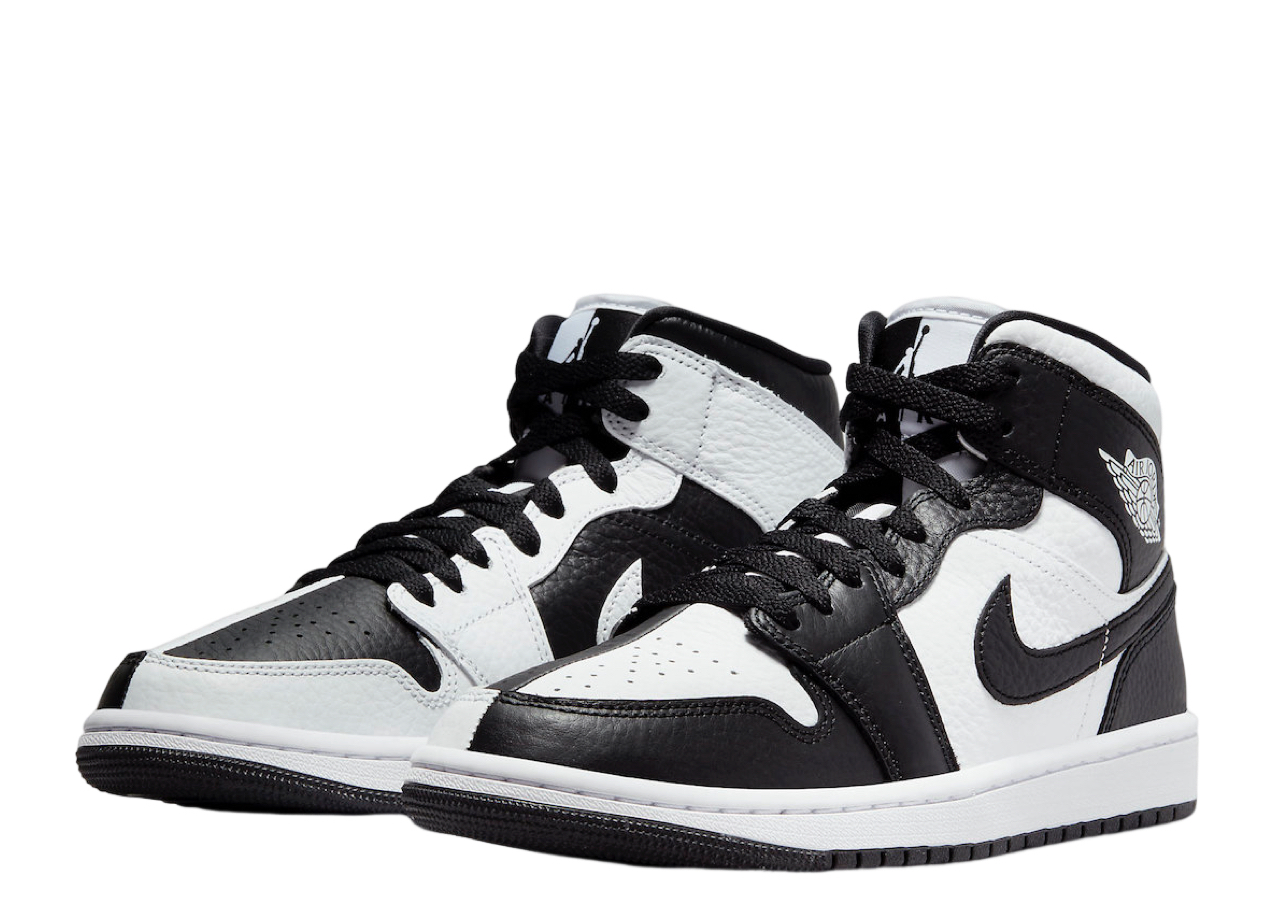 Air Jordan 1 Mid Homage Split Black White (Women's) - photo 2