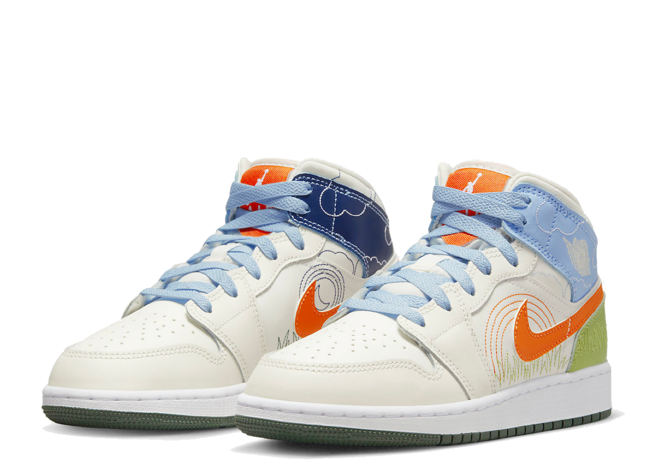 Air Jordan 1 Mid SE Stitch (Grade School) - photo 2