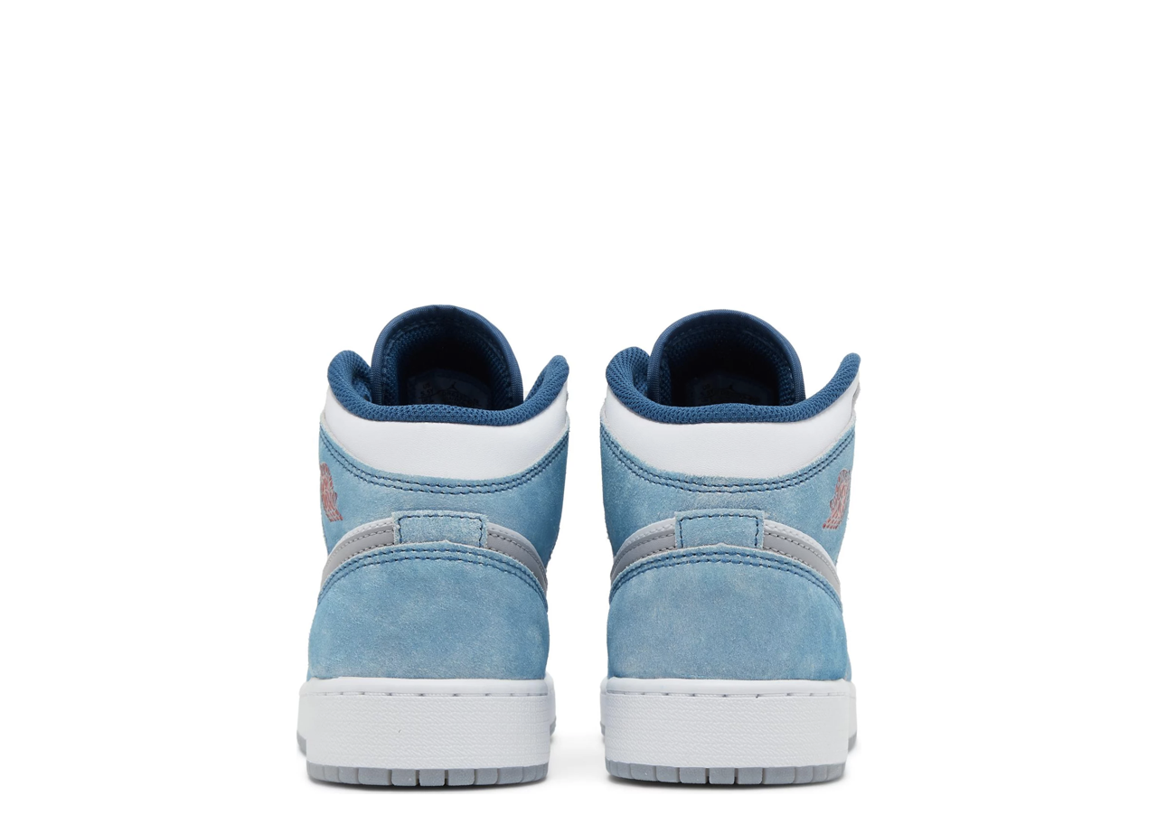 Air Jordan 1 Mid SE French Blue Light Steel (Grade School) - photo 3