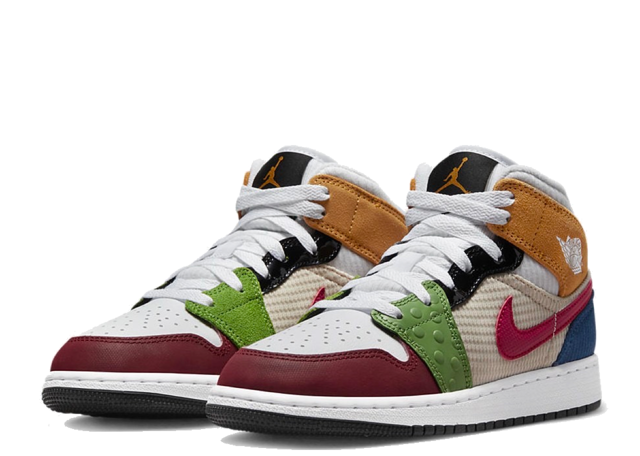 Air Jordan 1 Mid SE Patchwork (Grade School) - photo 2
