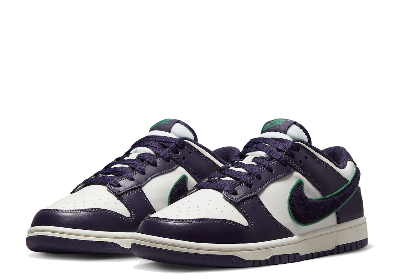 Nike Dunk Low Chenille Swoosh Sail Grand Purple - photo 2