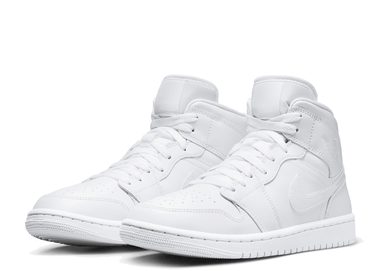 Air Jordan 1 Mid Triple White (Women's) - photo 2