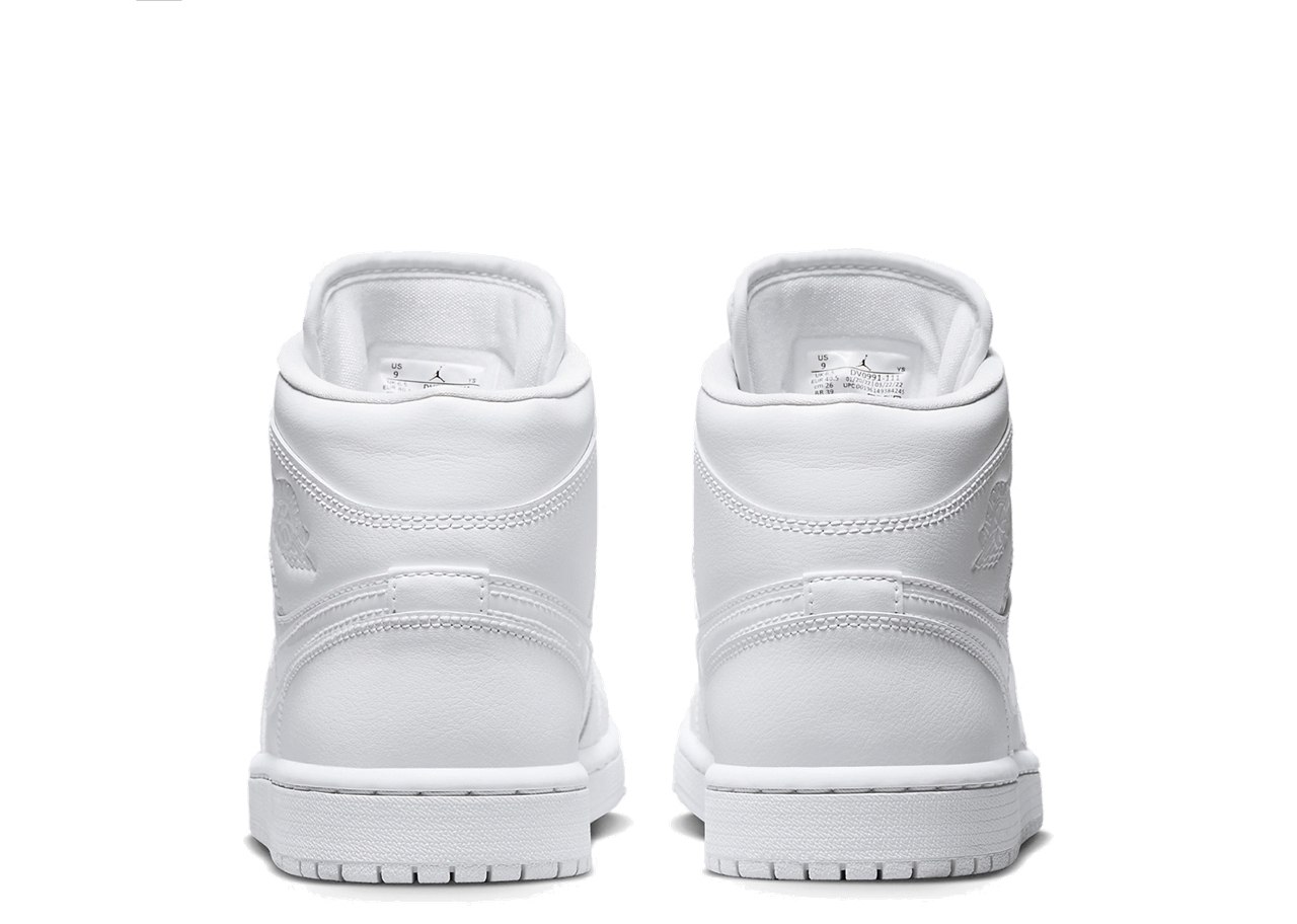 Air Jordan 1 Mid Triple White (Women's) - photo 3