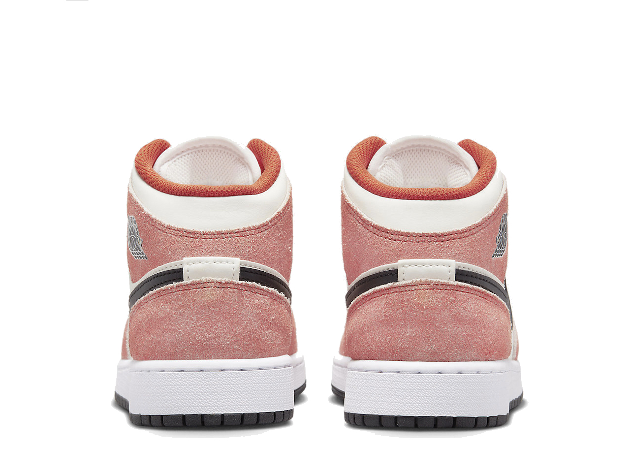 Air Jordan 1 Mid SE Orange Suede (Grade School) - photo 3