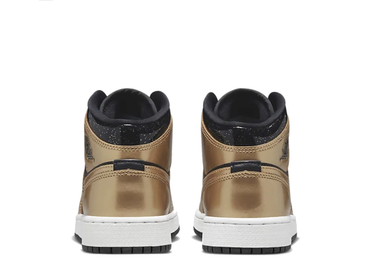 Air Jordan 1 Mid SE Metallic Gold Black (Grade School) - photo 3