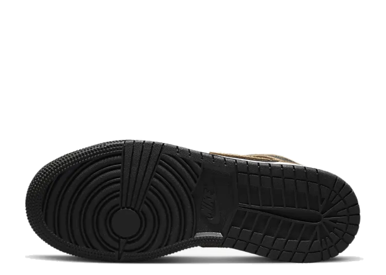 Air Jordan 1 Mid SE Metallic Gold Black (Grade School) - photo 4