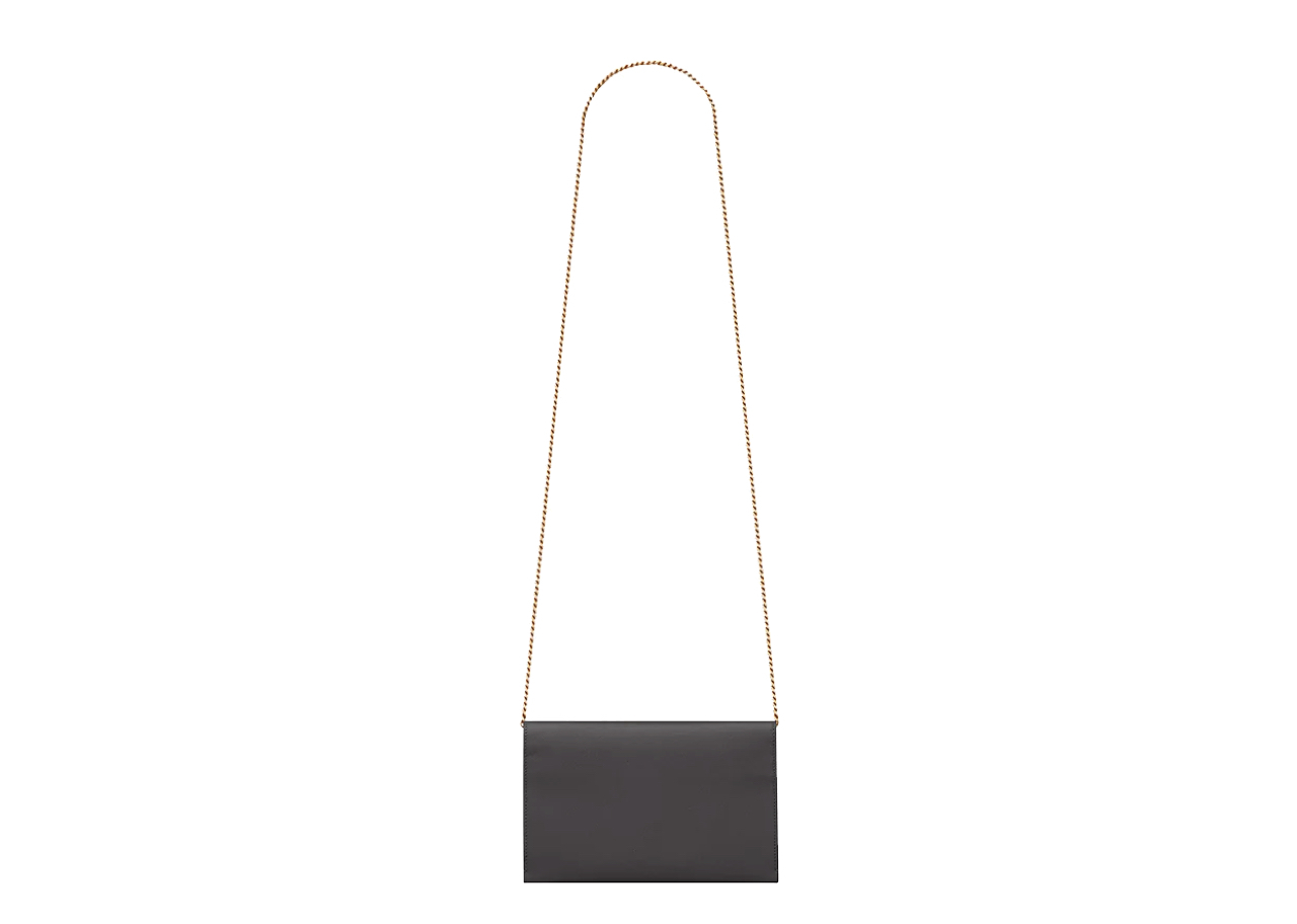 Saint Laurent Uptown Wallet on Chain Grained Storm Black - photo 2