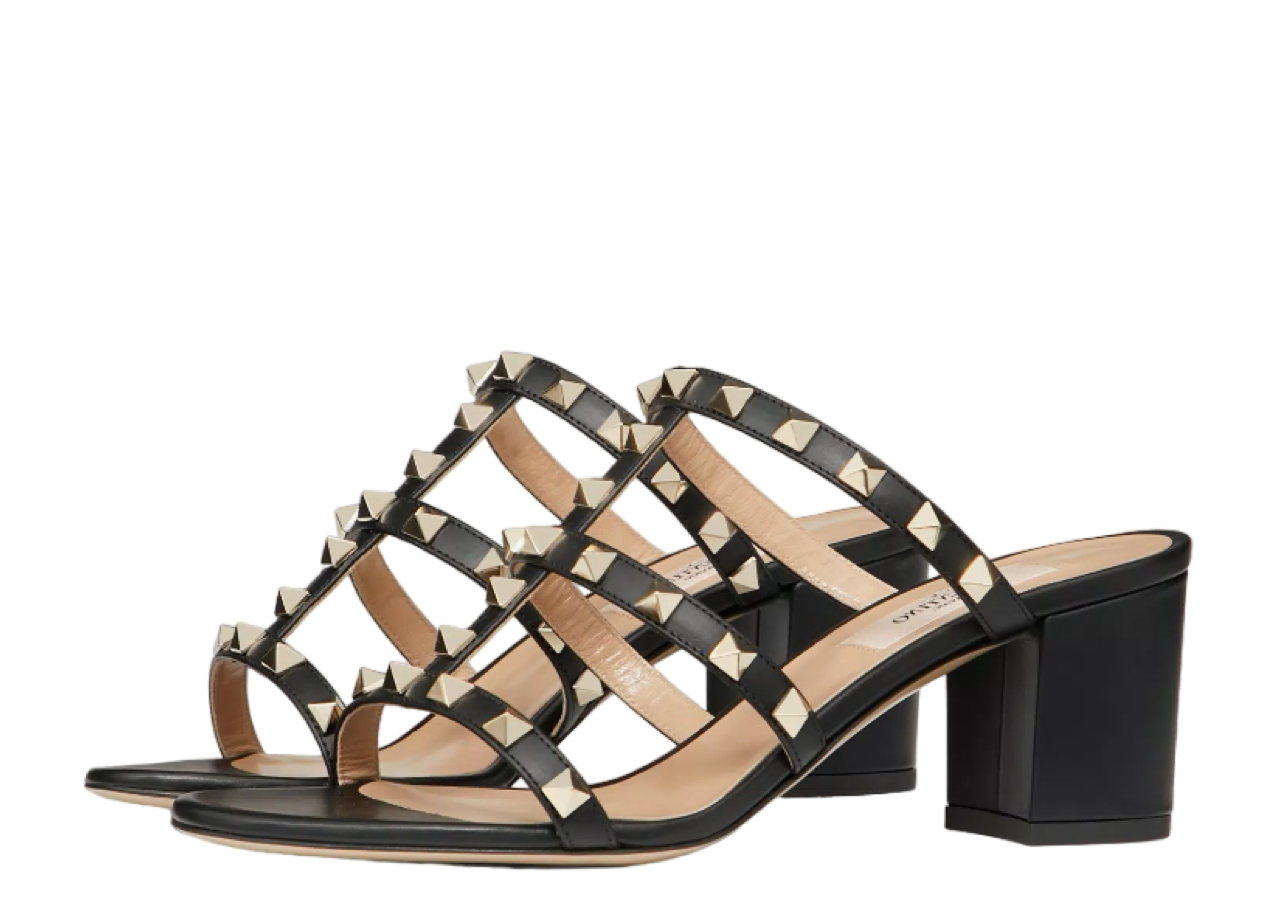 Valentino Rockstud Leather Slide Sandal 60 MM - photo 2