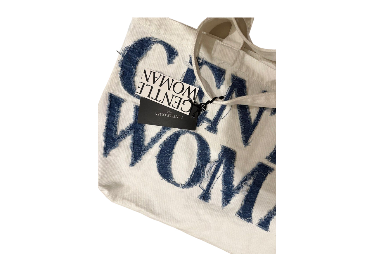 Gentle Woman Denim Tote Bag White - photo 2