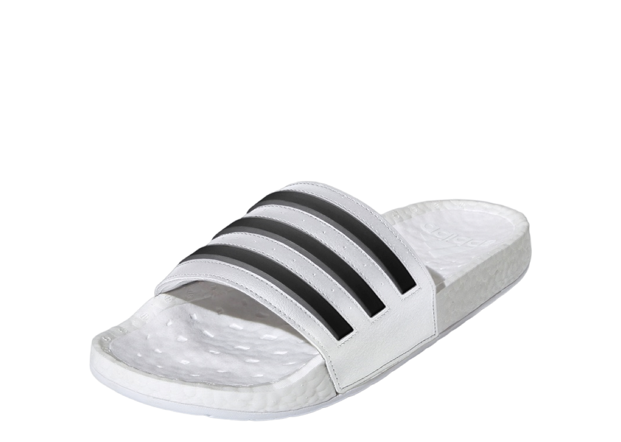 Adidas Adilette Boost Slides White Black Stripes - photo 2