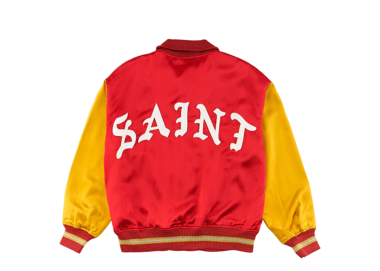 Saint Mxxxxxx Varsity Jacket Red Yellow - photo 2
