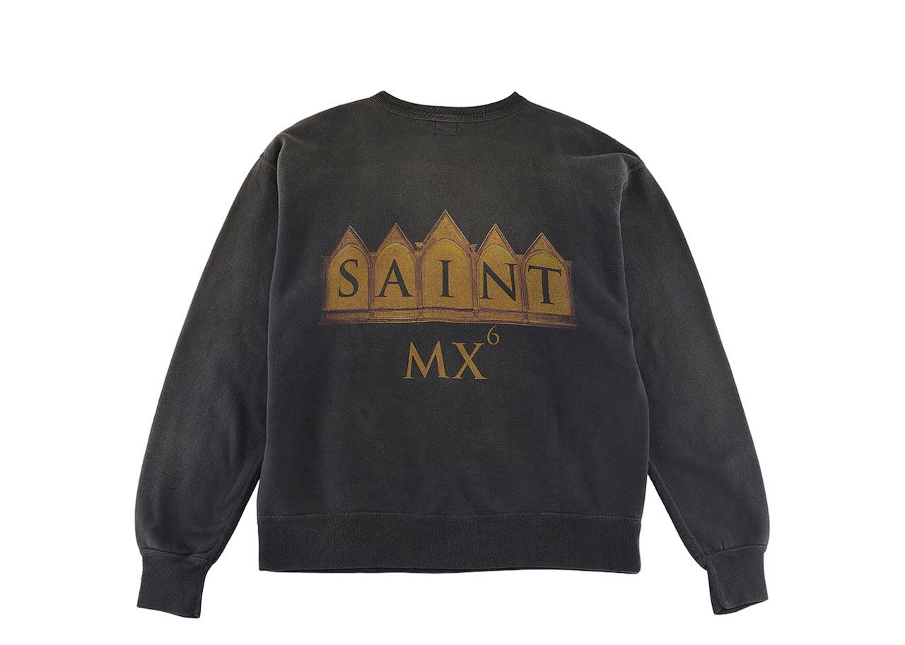 Saint Mxxxxxx Face Sweatshirt Vintage Black - photo 2