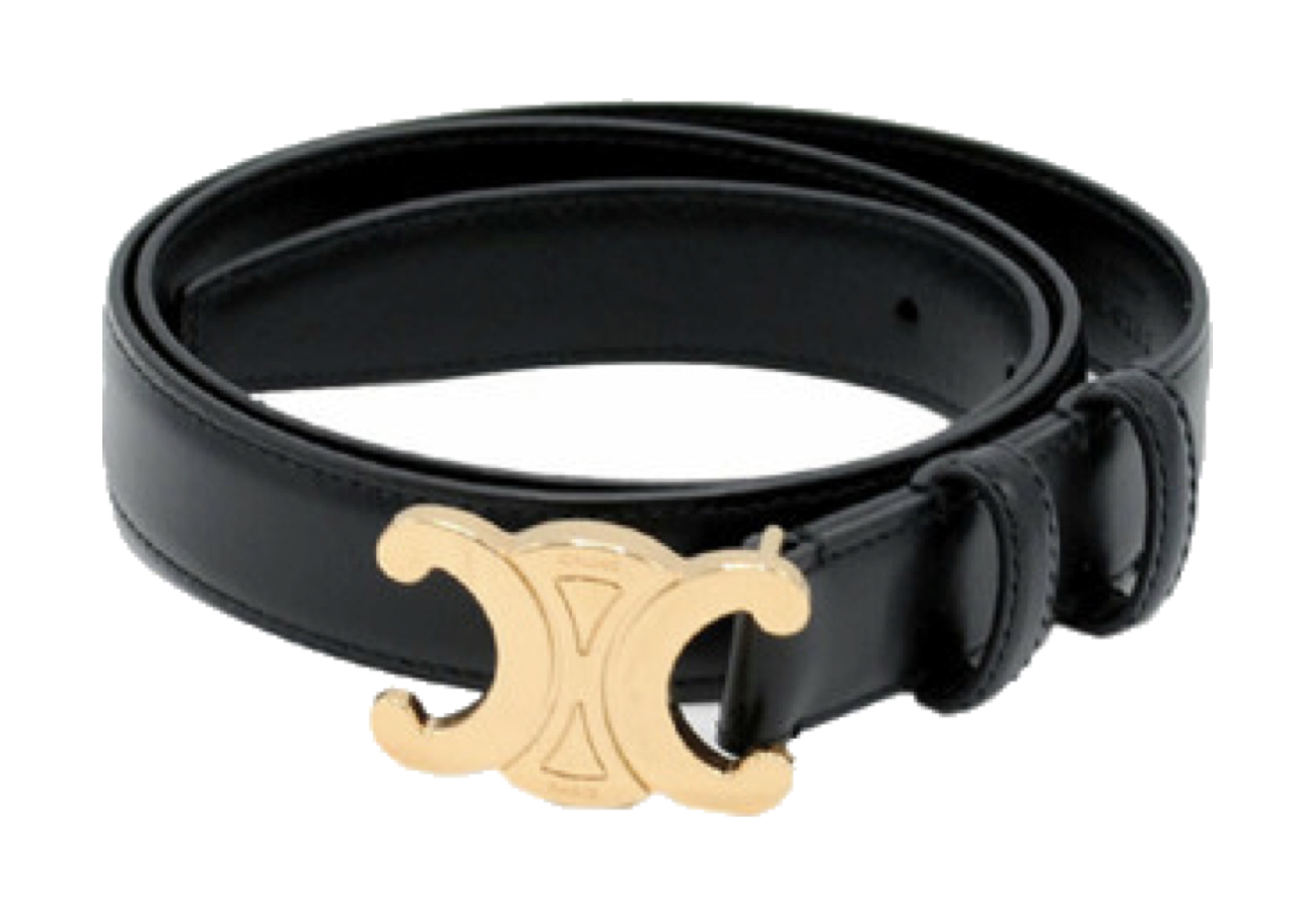 Celine Triomphe Belt 2.5cm Leather in Black - photo 2