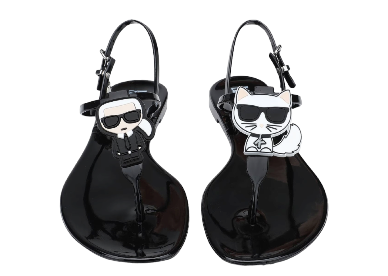 Karl Lagerfeld Jelly Ikonic Sling Flip Flops Black - photo 4