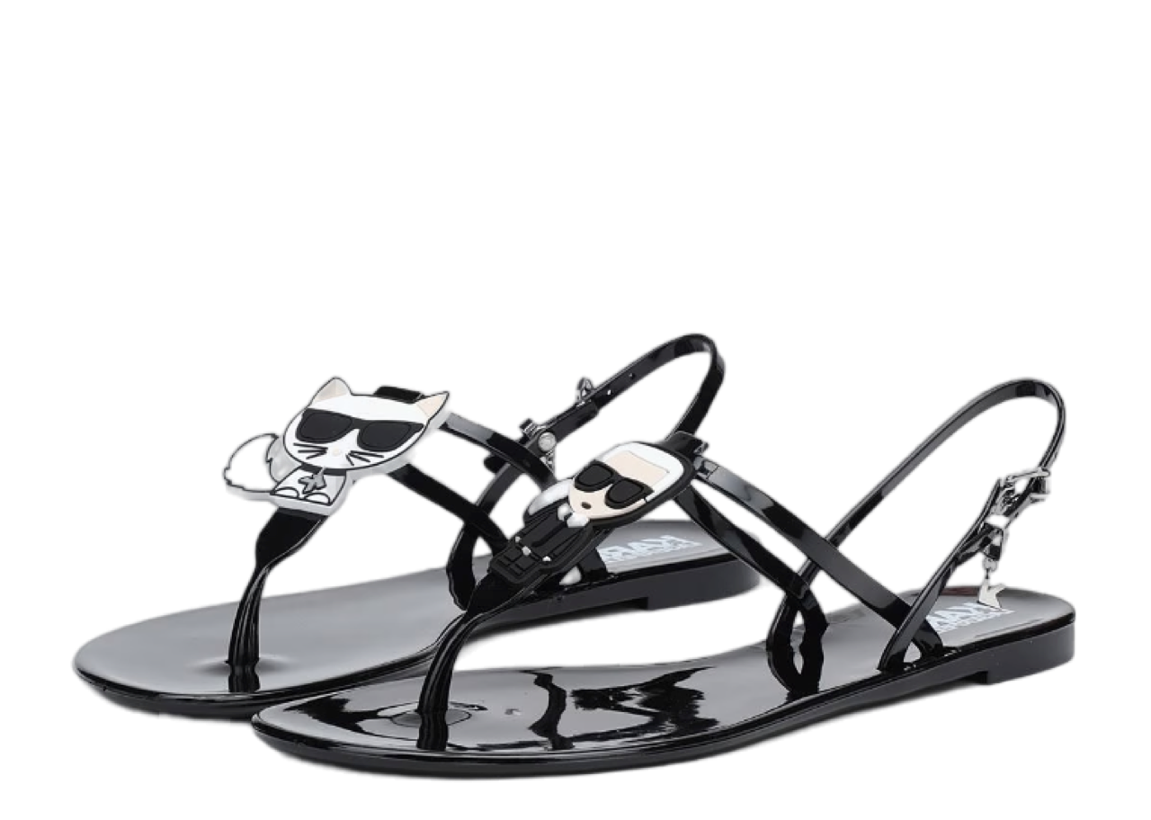 Karl Lagerfeld Jelly Ikonic Sling Flip Flops Black - photo 2