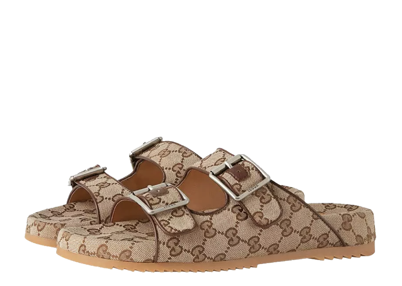 Gucci Straps Slide Sandals Beige Ebony - photo 2