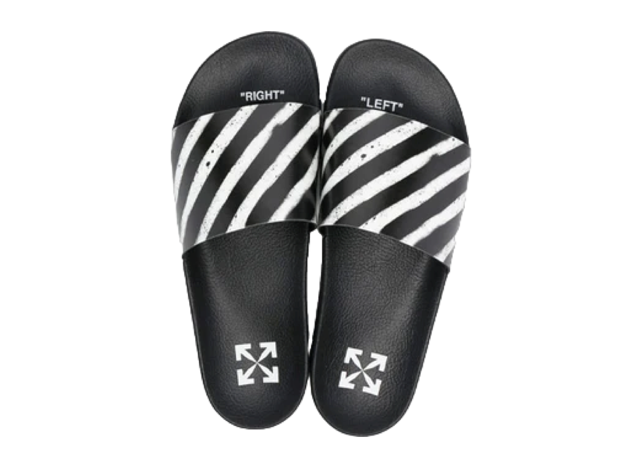 Off White Industrial Slider Diagonal Stripe Black White - photo 2