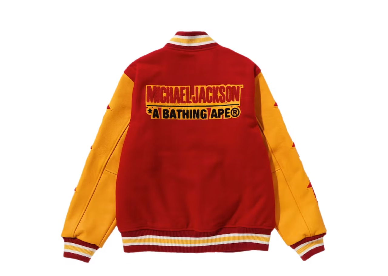 BAPE x Michael Jackson Varsity Jacket Red - photo 2
