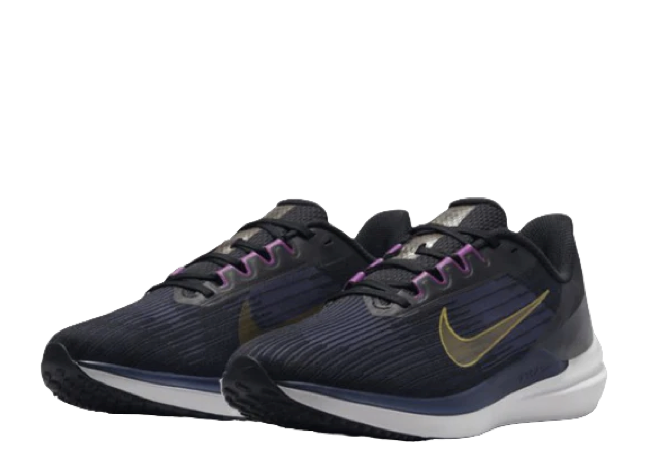 Nike Air Zoom Winflo 9 Black Gold Suede - photo 2