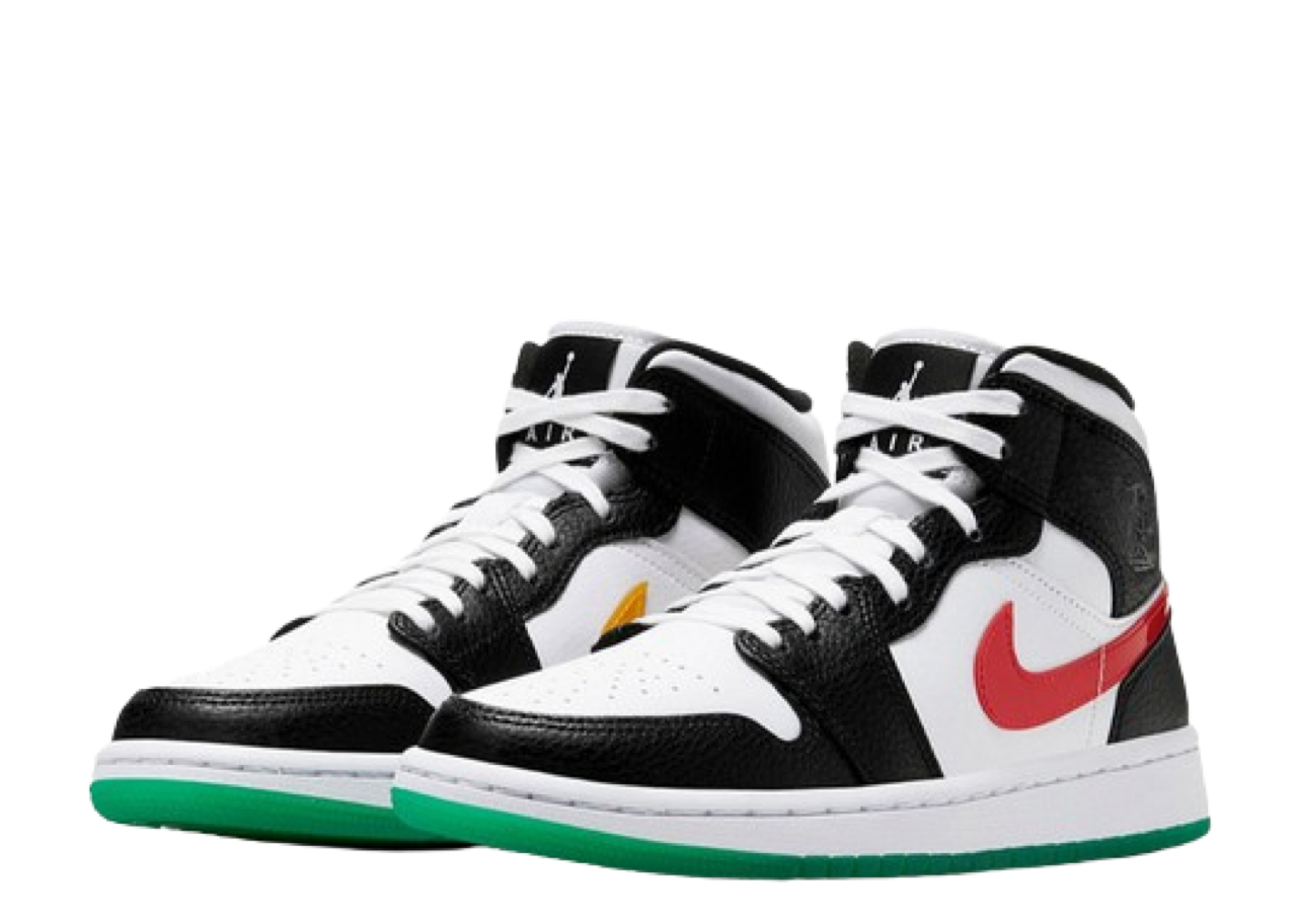 Air Jordan 1 Mid Alternate Swooshes Red Yellow (Women's) - photo 2