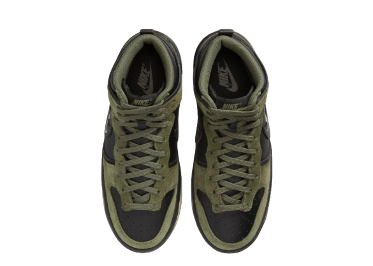 Nike Dunk High Up Medium Olive Black Velvet Brown Wolf Grey (Women's) - photo 3