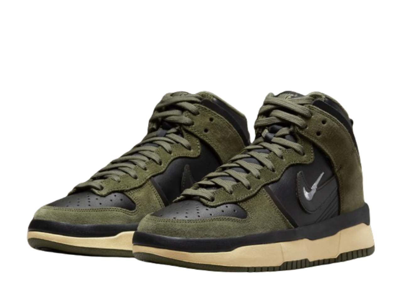 Nike Dunk High Up Medium Olive Black Velvet Brown Wolf Grey (Women's) - photo 2