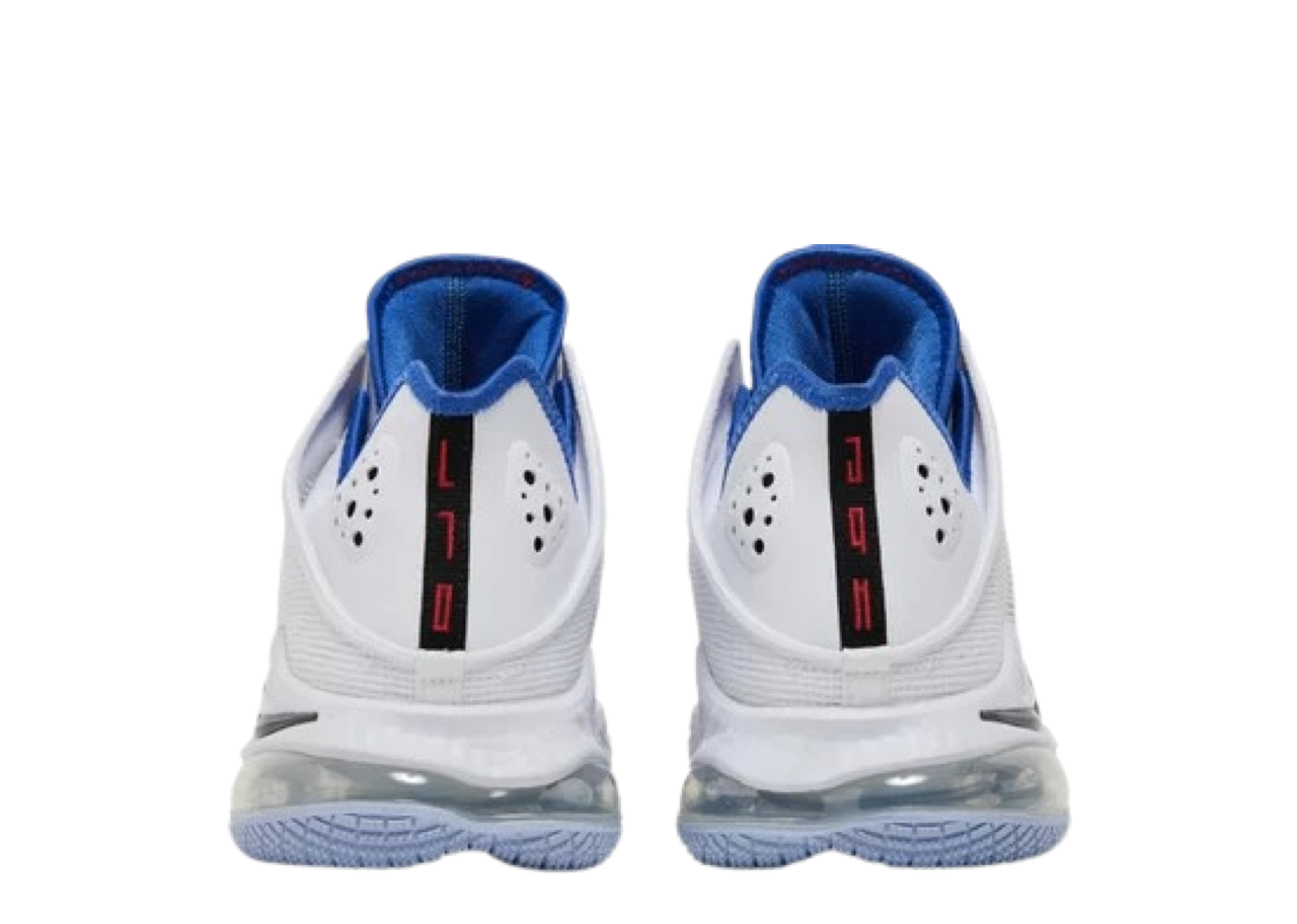 Nike LeBron 19 Low White Medium Blue Siren Red Black - photo 3