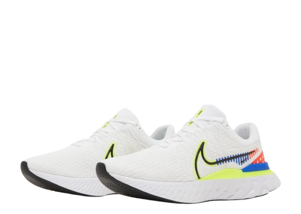 Nike React Infinity Run Flyknit 3 Premium White Racer Blue Volt - photo 2