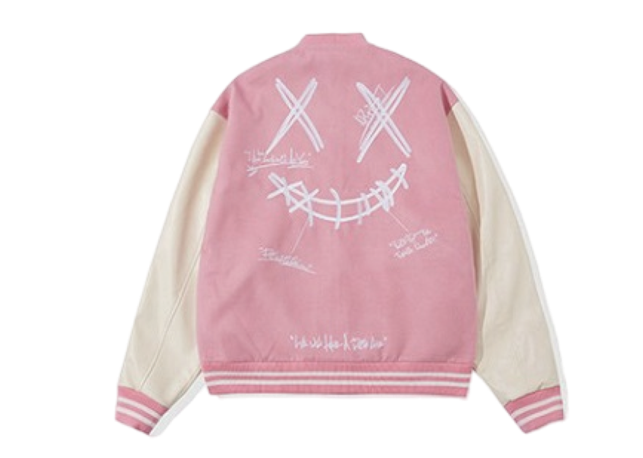 Ricky Is Clown Varsity Jacket Deconstructed Classic Pink - photo 2