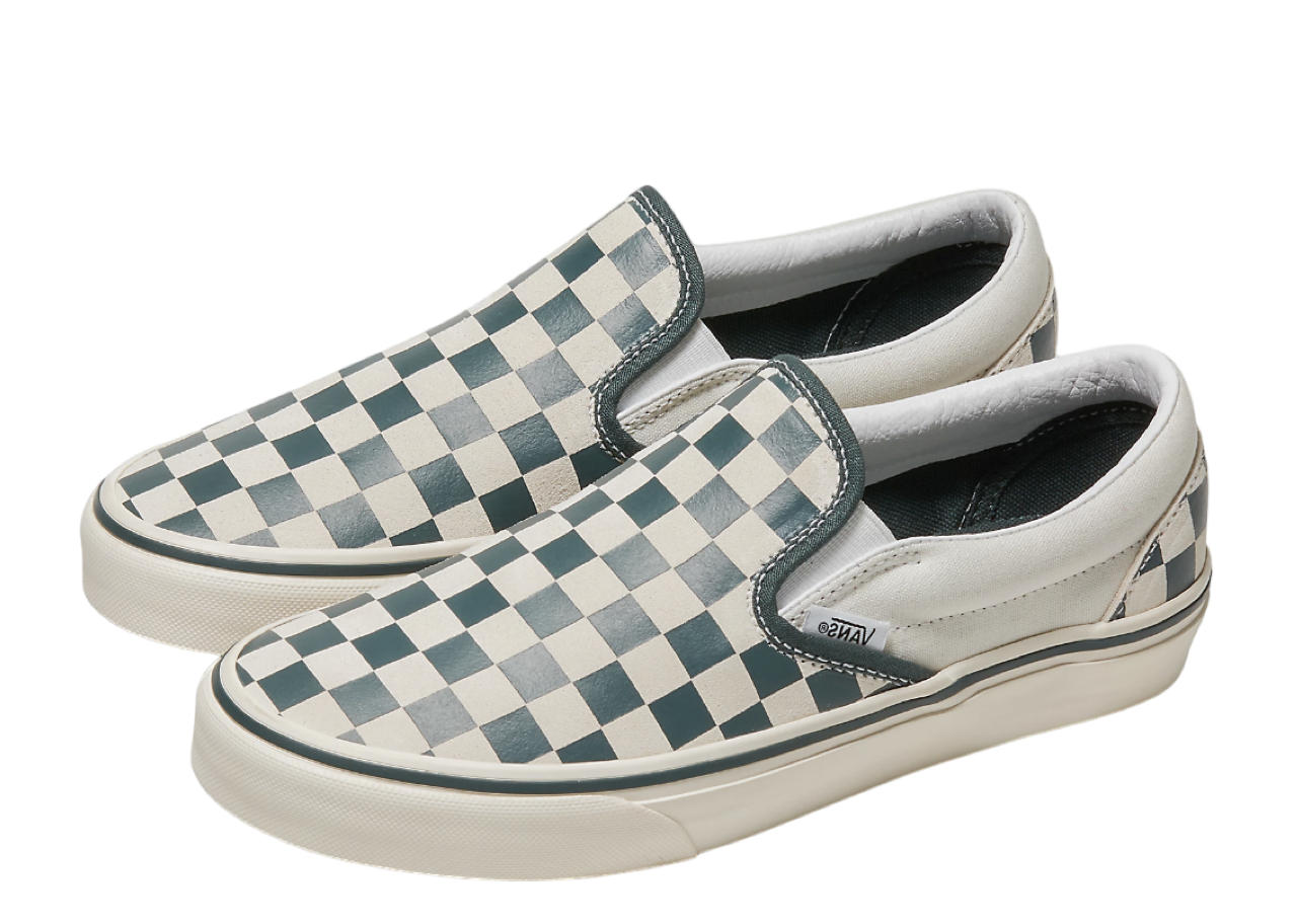 Vans Slip-On Checkerboard Green True White - photo 2